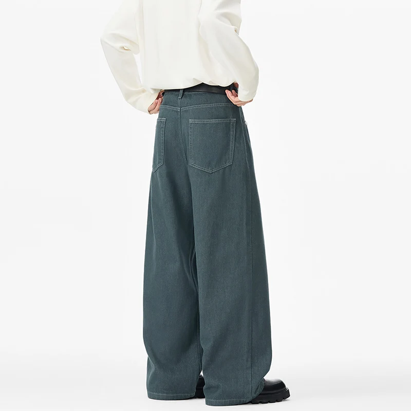 Herren Extraweite Denim-Baggyhose mit verlängertem Saum und tiefem Schritt Drune