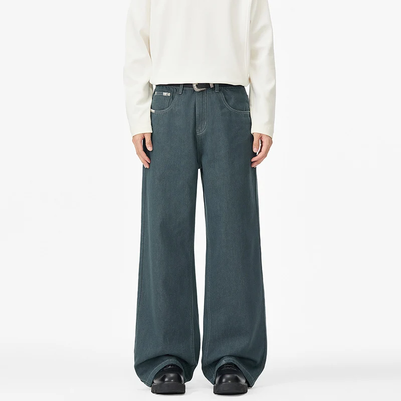 Herren Extraweite Denim-Baggyhose mit verlängertem Saum und tiefem Schritt Drune