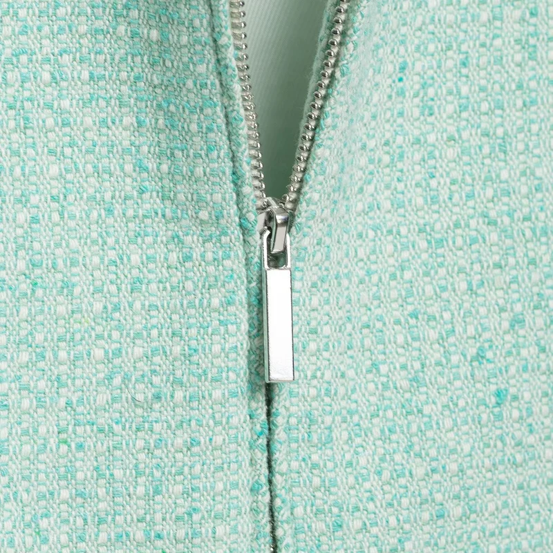 Damen Kurzjacke im Bouclé‑Mix mit verdecktem Reißverschluss und Hemdkragen Drune