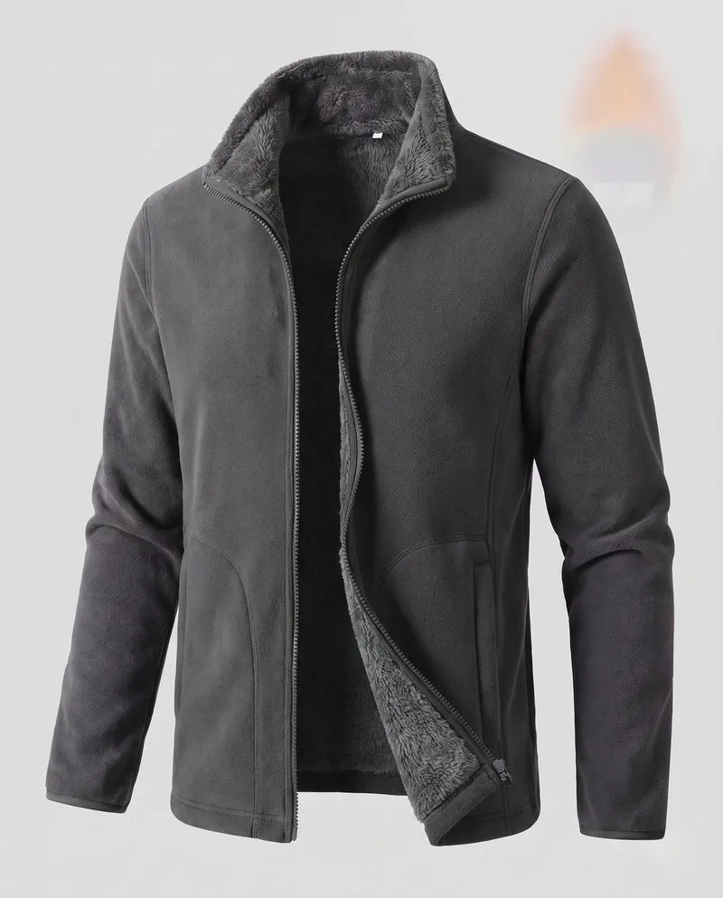 Damen warme Fleecejacke mit Teddy-Futter, Stehhals und durchgehendem Reißverschluss Drune