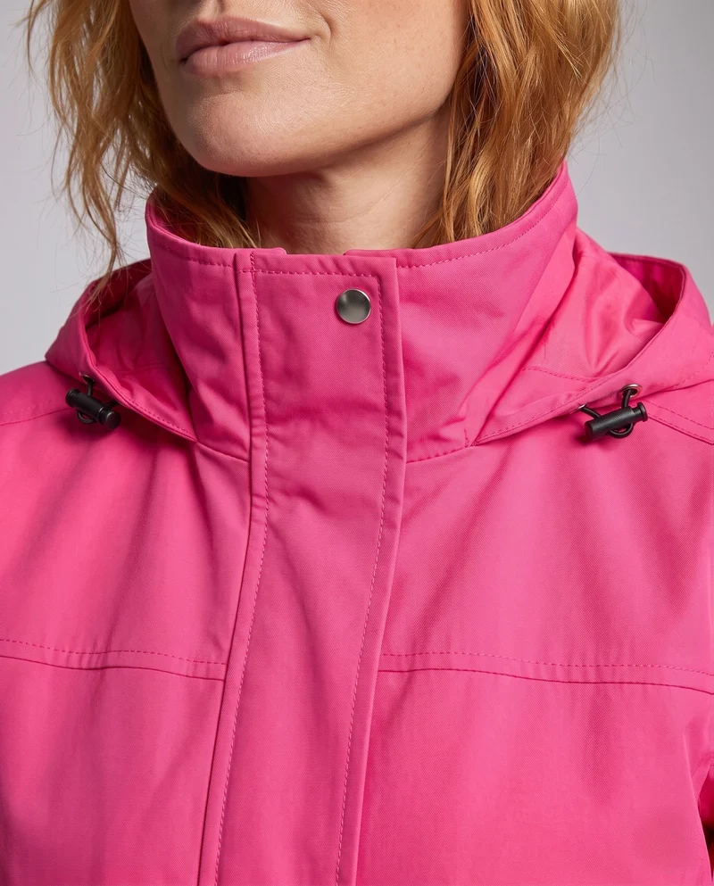 Damen wasserabweisender Parka mit Kapuze, Taillenzug und Klappentaschen Drune