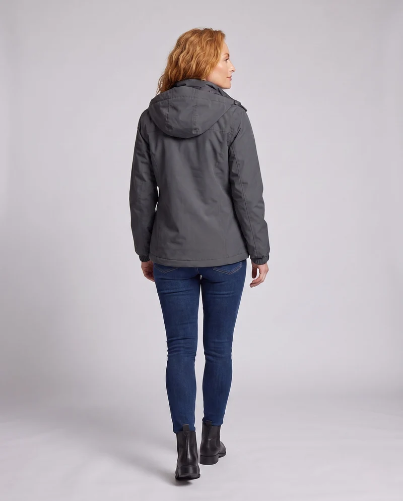 Damen wasserdichte, gepolsterte Winterjacke mit Kapuze und wärmendem Fleece-Futter Drune