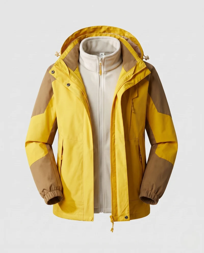 Damen wasserdichte zweilagige Outdoor-Jacke mit Kapuze, atmungsaktiver Membran und verstellbarem Saum Drune