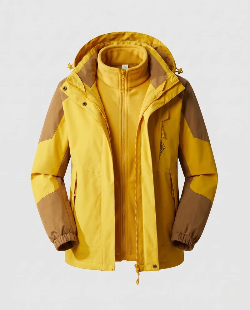 Damen wasserdichte zweilagige Outdoor-Jacke mit Kapuze, atmungsaktiver Membran und verstellbarem Saum Drune