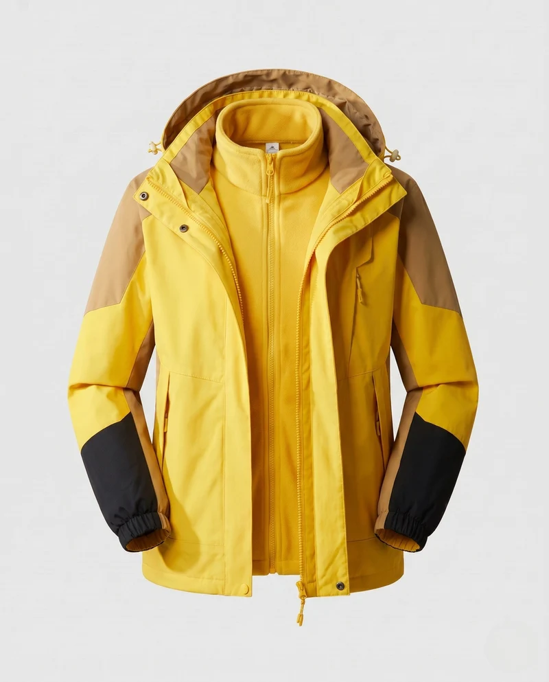 Damen wasserdichte zweilagige Outdoor-Jacke mit Kapuze, atmungsaktiver Membran und verstellbarem Saum Drune