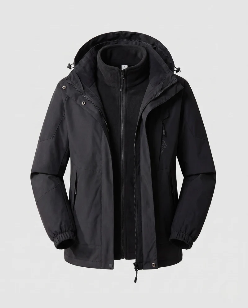 Damen wasserdichte zweilagige Outdoor-Jacke mit Kapuze, atmungsaktiver Membran und verstellbarem Saum Drune