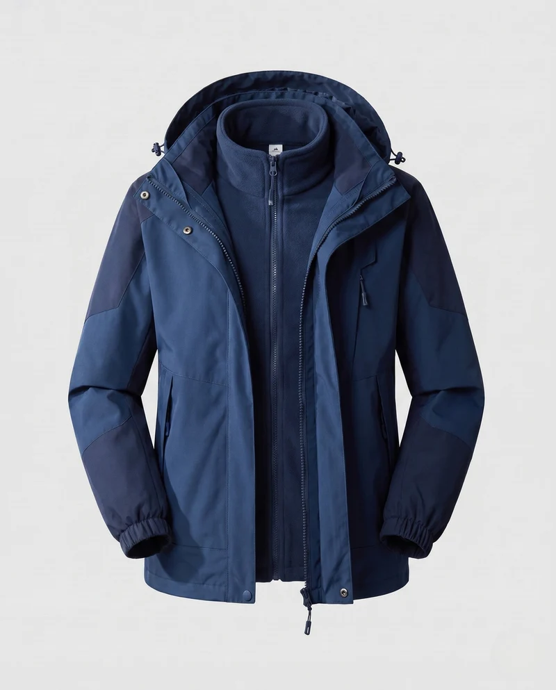 Damen wasserdichte zweilagige Outdoor-Jacke mit Kapuze, atmungsaktiver Membran und verstellbarem Saum Drune