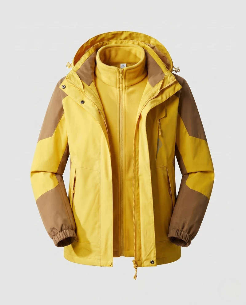 Damen wasserdichte zweilagige Outdoor-Jacke mit Kapuze, atmungsaktiver Membran und verstellbarem Saum Drune
