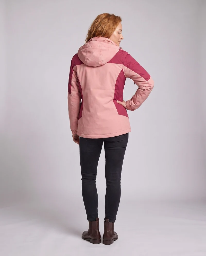 Damen Zwei-in-Eins Softshell- und Fleece-Outdoormantel mit Kapuze Drune
