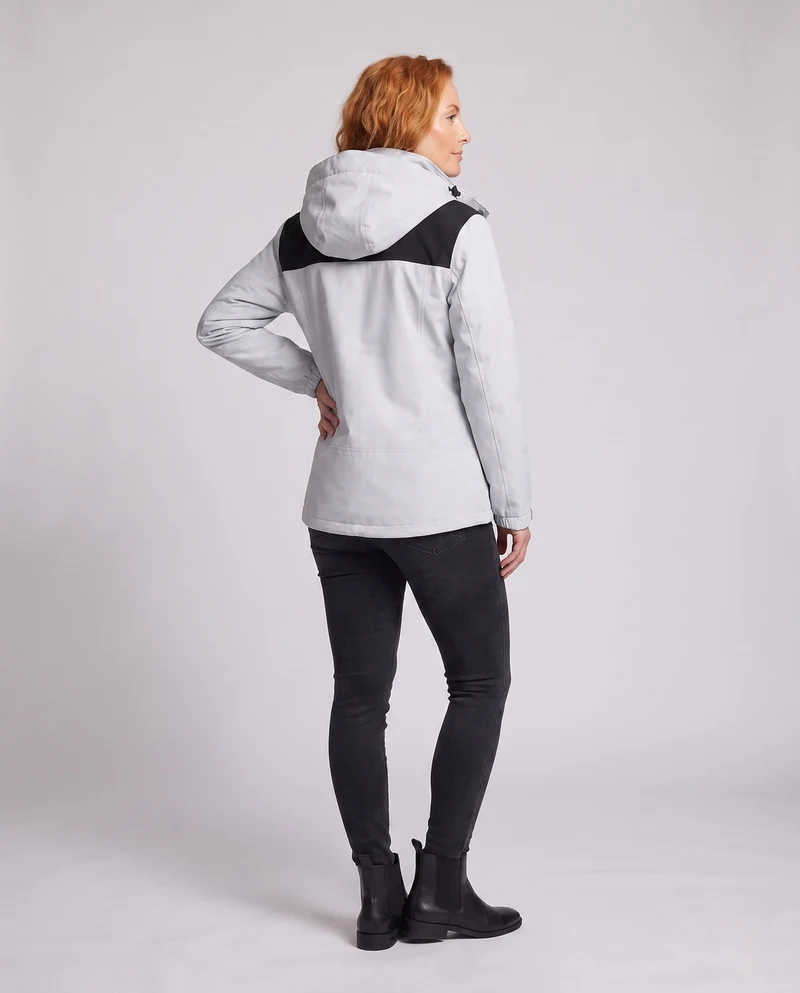 Damen Softshell-Jacke 2-in-1 mit abnehmbarer Fleece-Innenjacke und verstellbarer Kapuze Drune