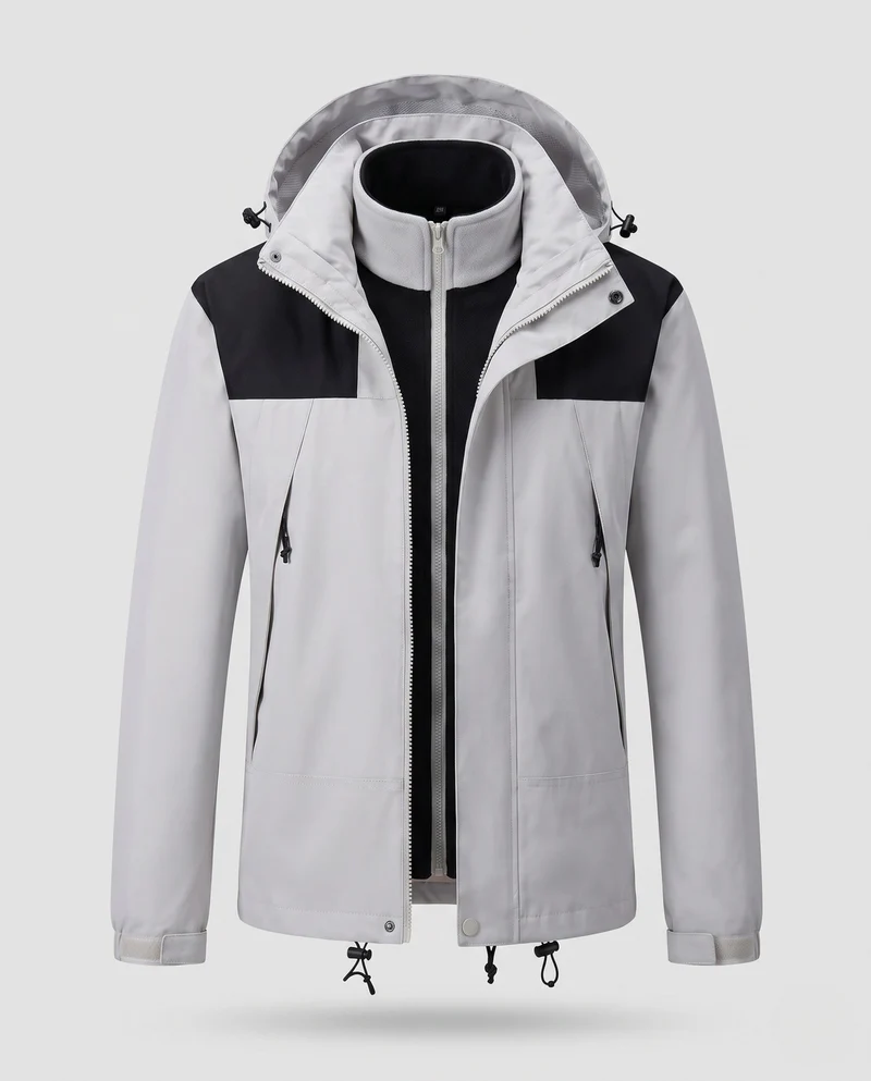 Damen Softshell-Jacke 2-in-1 mit abnehmbarer Fleece-Innenjacke und verstellbarer Kapuze Drune