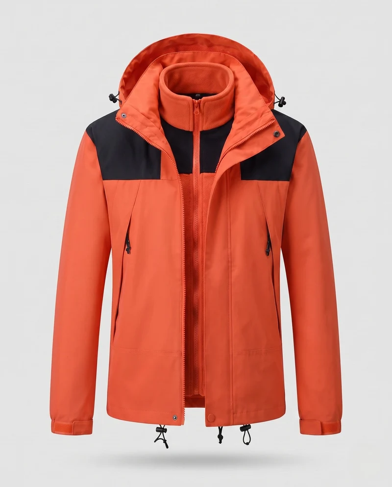 Damen Softshell-Jacke 2-in-1 mit abnehmbarer Fleece-Innenjacke und verstellbarer Kapuze Drune