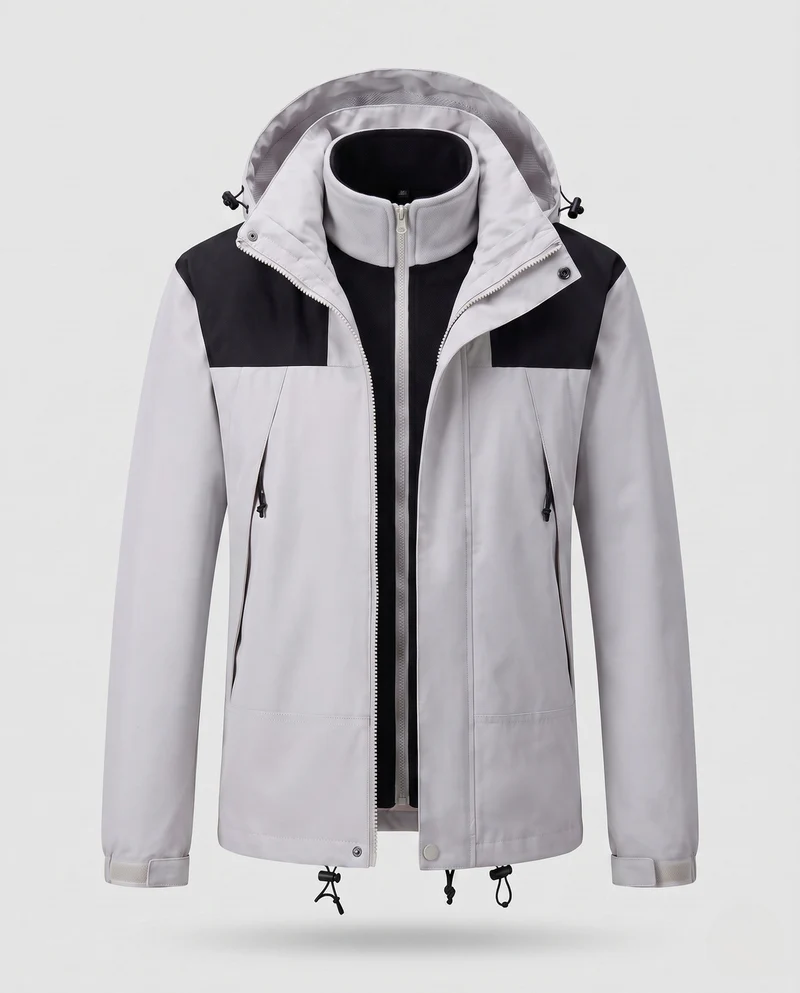 Damen Softshell-Jacke 2-in-1 mit abnehmbarer Fleece-Innenjacke und verstellbarer Kapuze Drune