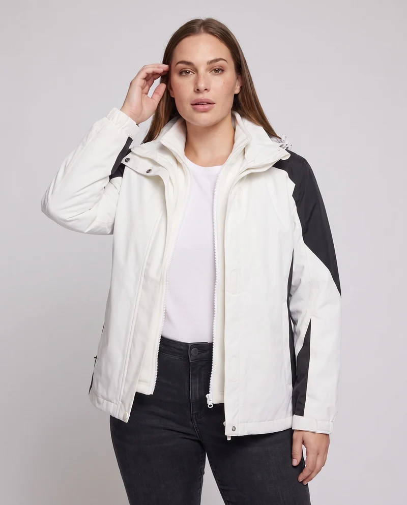 Damen Zwei-Punkte Softshell Regenjacke mit abnehmbarer Fleece-Innenjacke Drune