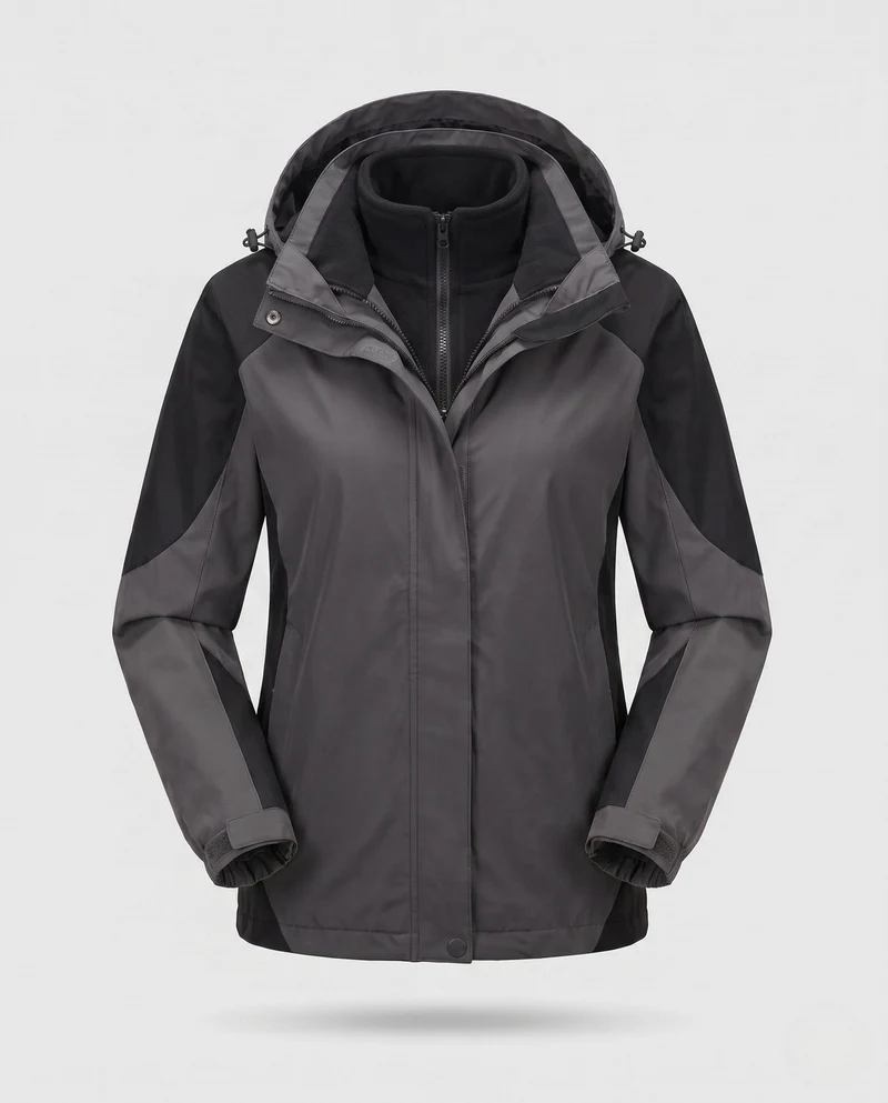 Damen Zwei-Punkte Softshell Regenjacke mit abnehmbarer Fleece-Innenjacke Drune