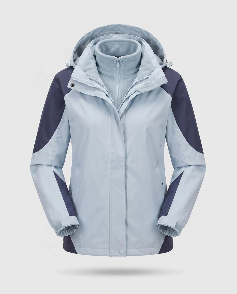 Damen Zwei-Punkte Softshell Regenjacke mit abnehmbarer Fleece-Innenjacke Drune