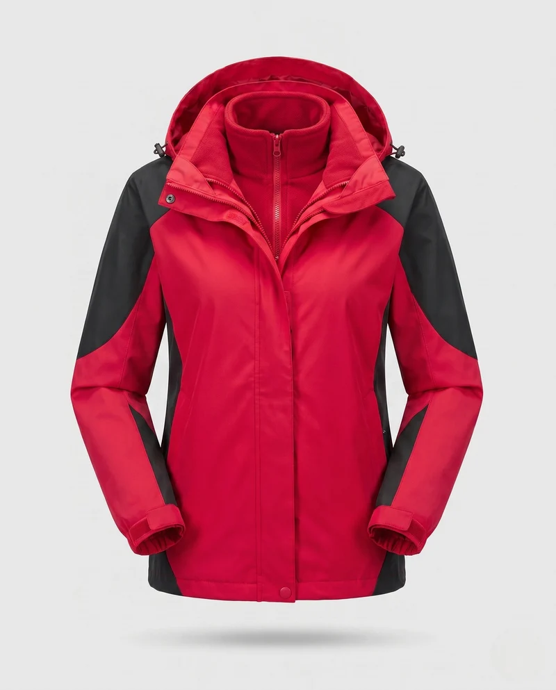 Damen Zwei-Punkte Softshell Regenjacke mit abnehmbarer Fleece-Innenjacke Drune