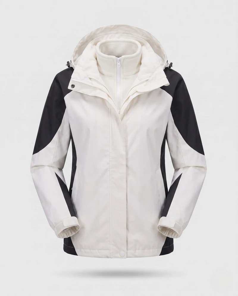 Damen Zwei-Punkte Softshell Regenjacke mit abnehmbarer Fleece-Innenjacke Drune