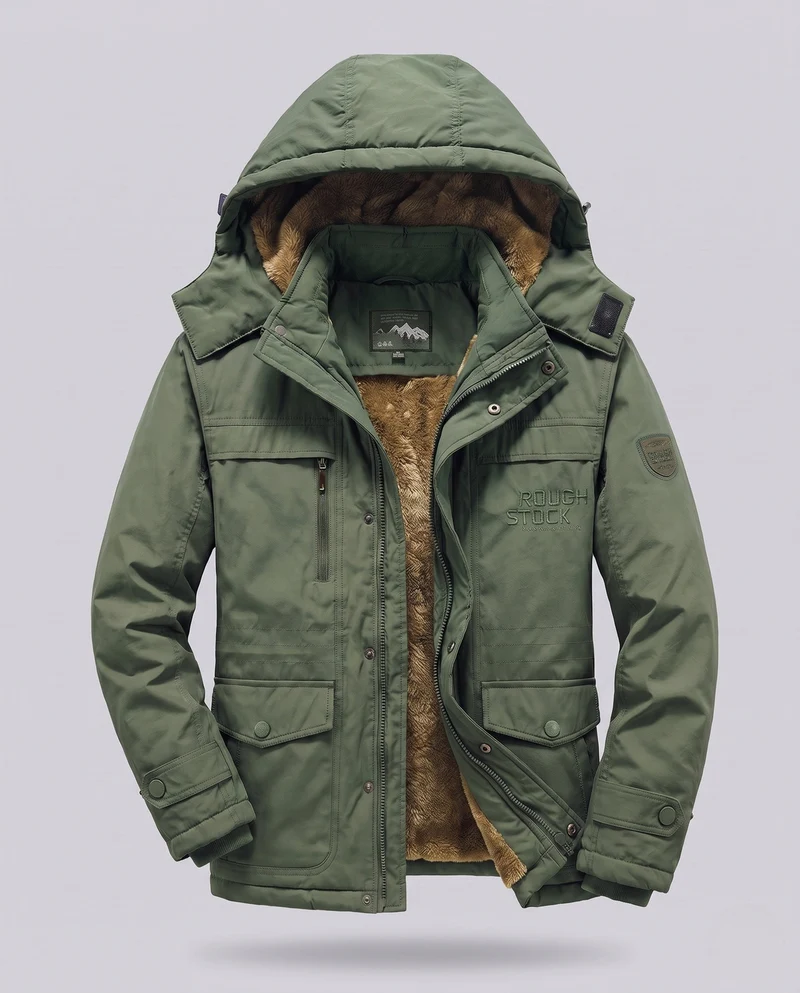 Herren Arctic-Comfort Parka mit voll gefüttertem Kunstfell und multifunktionalen Taschen Drune