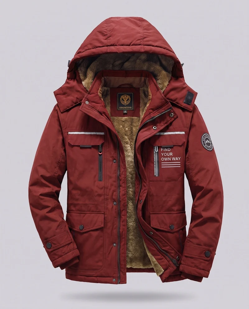 Herren Arctic-Comfort Parka mit voll gefüttertem Kunstfell und multifunktionalen Taschen Drune