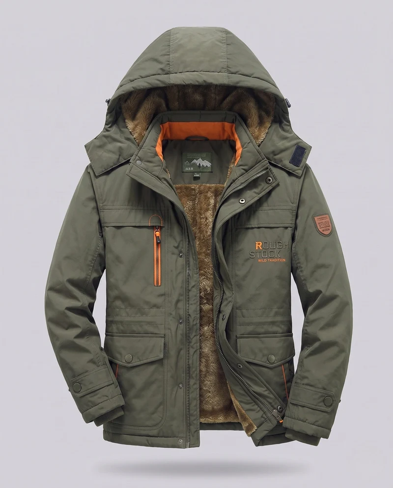 Herren Arctic-Comfort Parka mit voll gefüttertem Kunstfell und multifunktionalen Taschen Drune