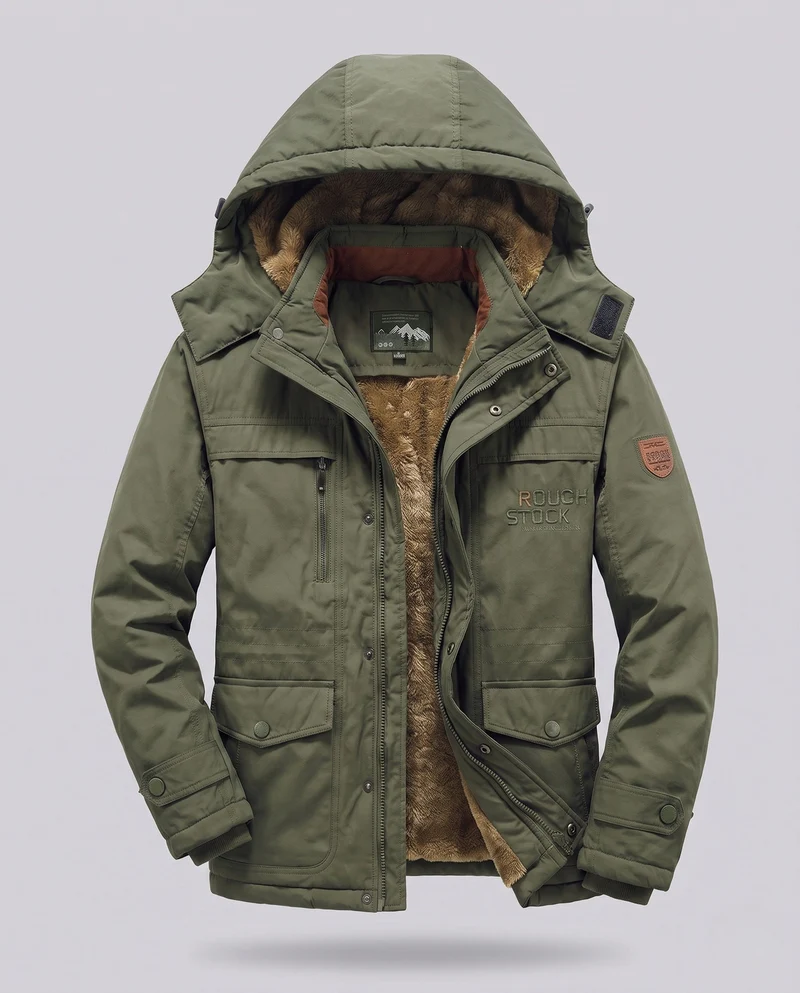Herren Arctic-Comfort Parka mit voll gefüttertem Kunstfell und multifunktionalen Taschen Drune