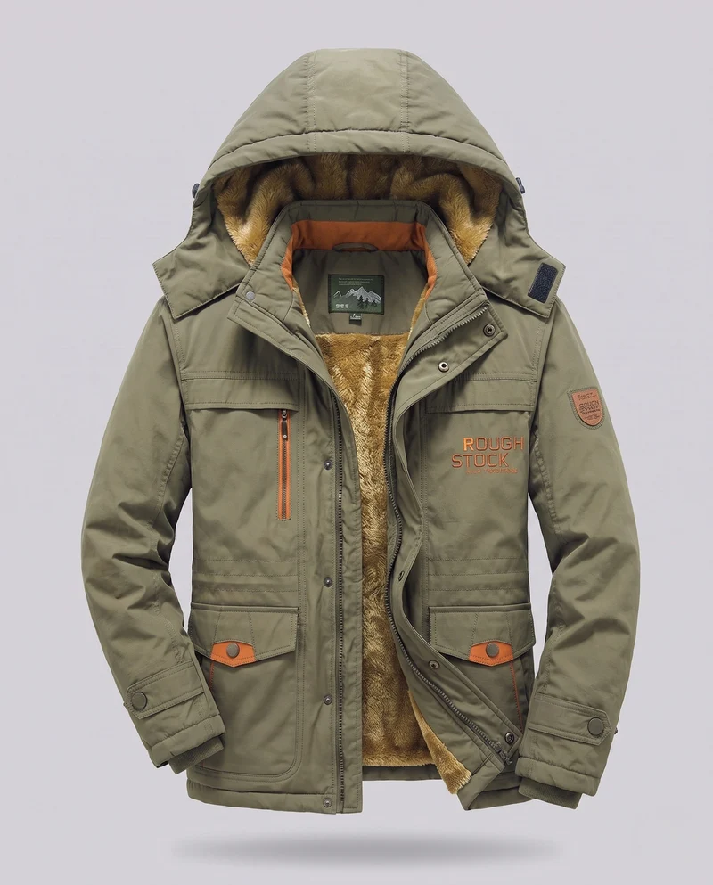 Herren Arctic-Comfort Parka mit voll gefüttertem Kunstfell und multifunktionalen Taschen Drune