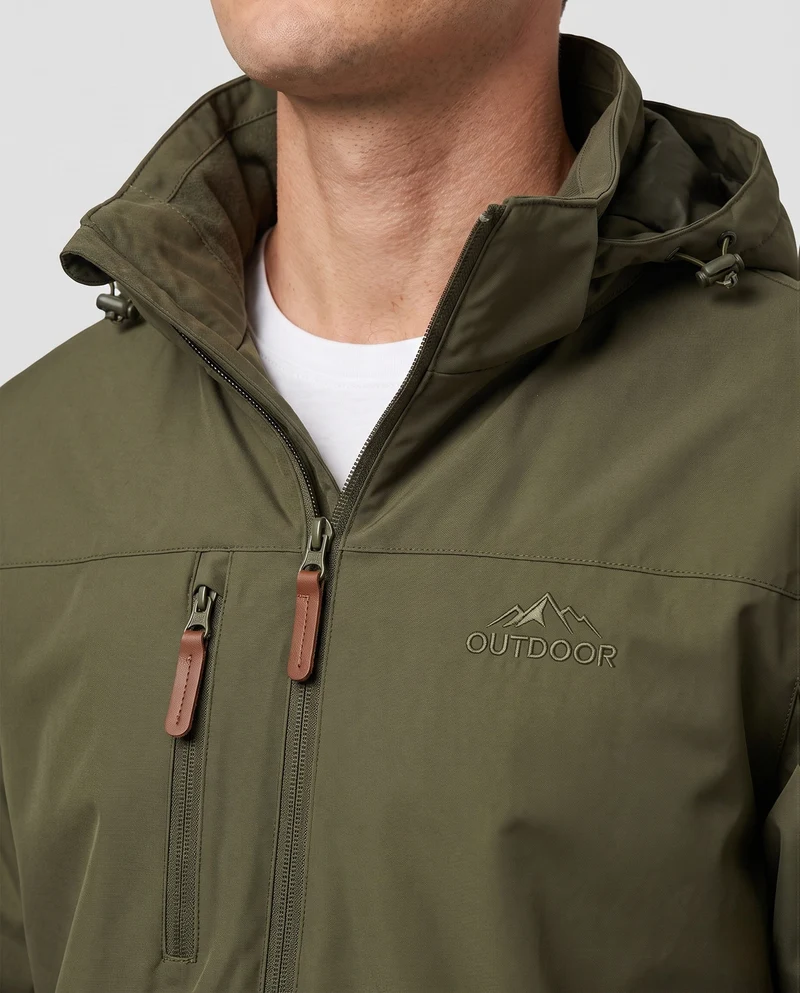 Atmungsaktive leichte Outdoor-Jacke für Herren mit Kapuze, Mesh-Innenfutter und mehreren Taschen Drune
