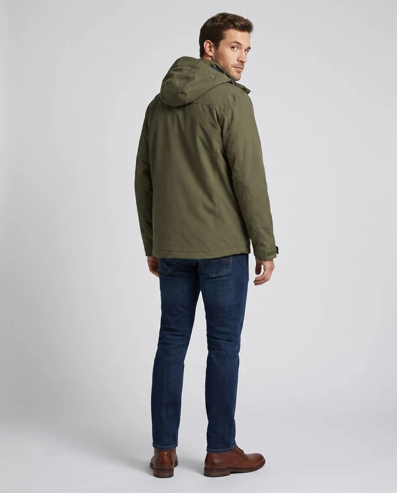 Atmungsaktive leichte Outdoor-Jacke für Herren mit Kapuze, Mesh-Innenfutter und mehreren Taschen Drune