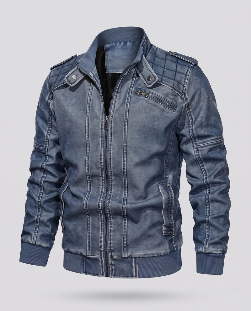 Herren Piloten-Canvas-Jacke mit gesteppter Schulterpartie, Schulterklappen und Reißverschlusstaschen Drune