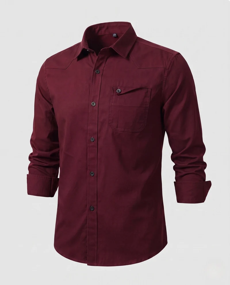 Männer Baumwoll-Overshirt mit Brustklappentasche und lässigem Schnitt Drune