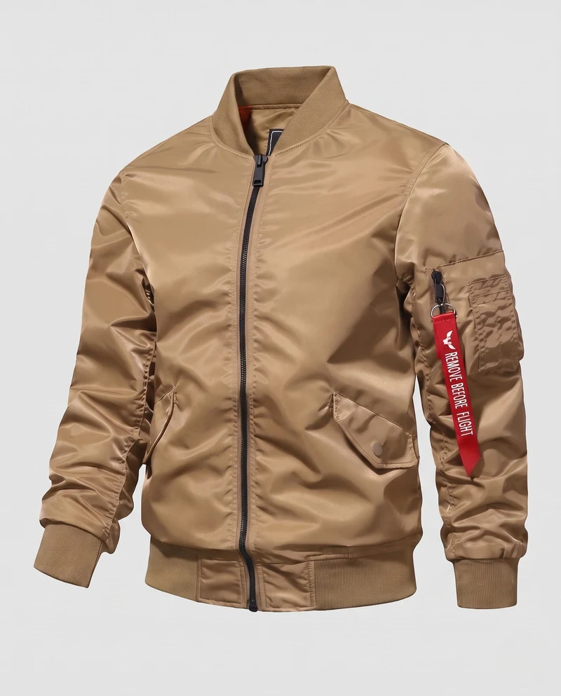 Herren Bomberjacke im Fliegerstil mit wattierter thermischer Fütterung und Taschen auf dem Ärmel Drune
