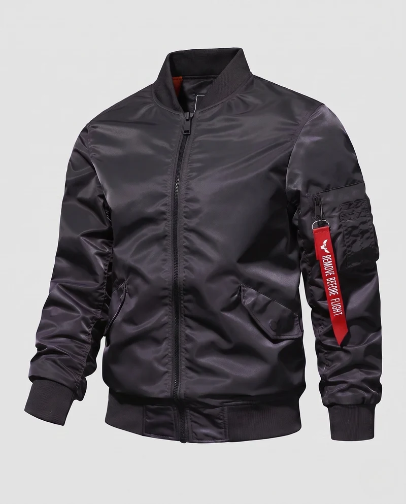 Herren Bomberjacke im Fliegerstil mit wattierter thermischer Fütterung und Taschen auf dem Ärmel Drune