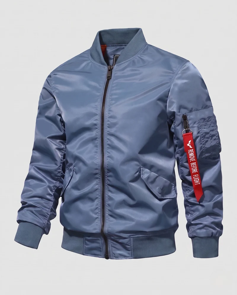 Herren Bomberjacke im Fliegerstil mit wattierter thermischer Fütterung und Taschen auf dem Ärmel Drune