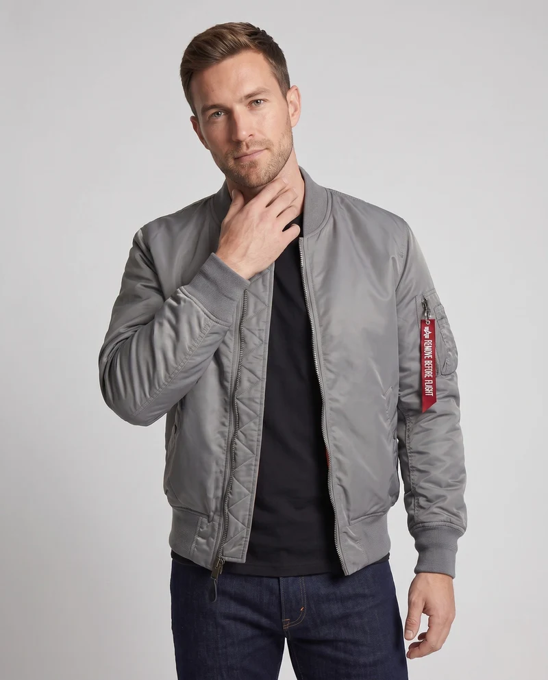 Herren Bomberjacke im Aviator-Stil mit kontrastierendem Innenfutter und Ärmtasche Drune