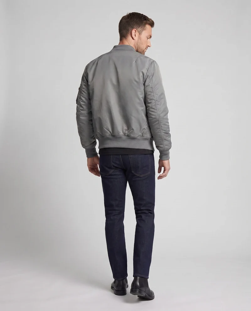 Herren Bomberjacke im Aviator-Stil mit kontrastierendem Innenfutter und Ärmtasche Drune