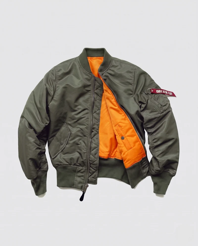 Herren Bomberjacke im Aviator-Stil mit kontrastierendem Innenfutter und Ärmtasche Drune