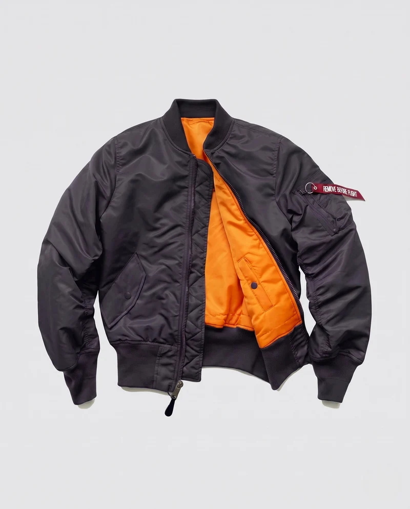 Herren Bomberjacke im Aviator-Stil mit kontrastierendem Innenfutter und Ärmtasche Drune