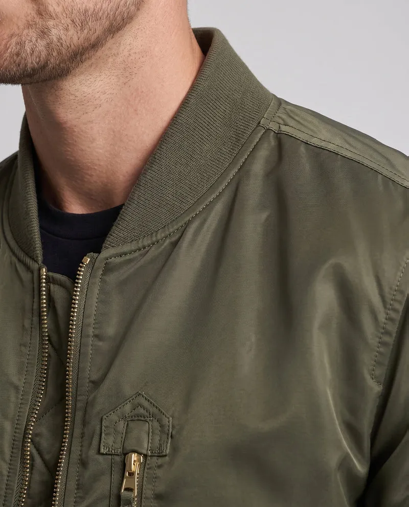 Herren Pilot-Stil Bomberjacke mit Utility-Taschen und gerippten Bündchen Drune