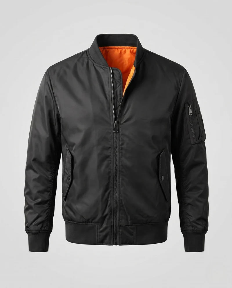 Herren Bomberjacke Pilotenjacke mit wärmendem Thermofutter und Utility-Tasche am Ärmel Drune
