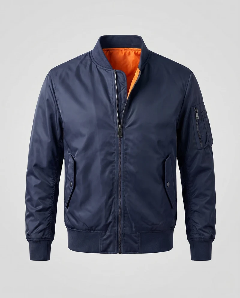 Herren Bomberjacke Pilotenjacke mit wärmendem Thermofutter und Utility-Tasche am Ärmel Drune