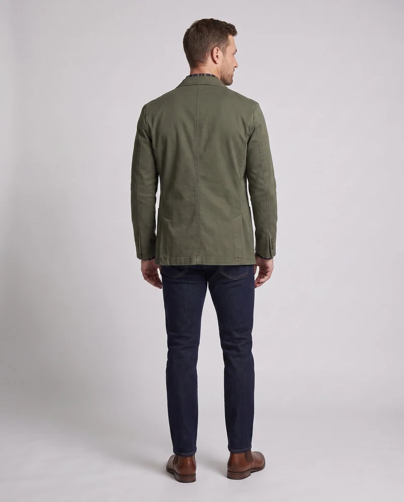 Männer Canvas Blazer im Field-Stil mit aufgesetzten Taschen und lässigem Schnitt Drune