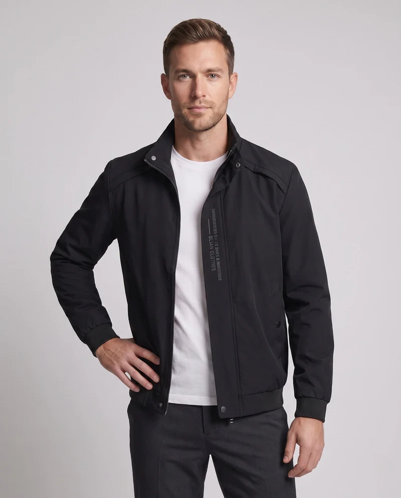 Herren Freizeit Bomberjacke im minimalistischen urbanen Look mit Stehkragen und gerippten Bündchen Drune