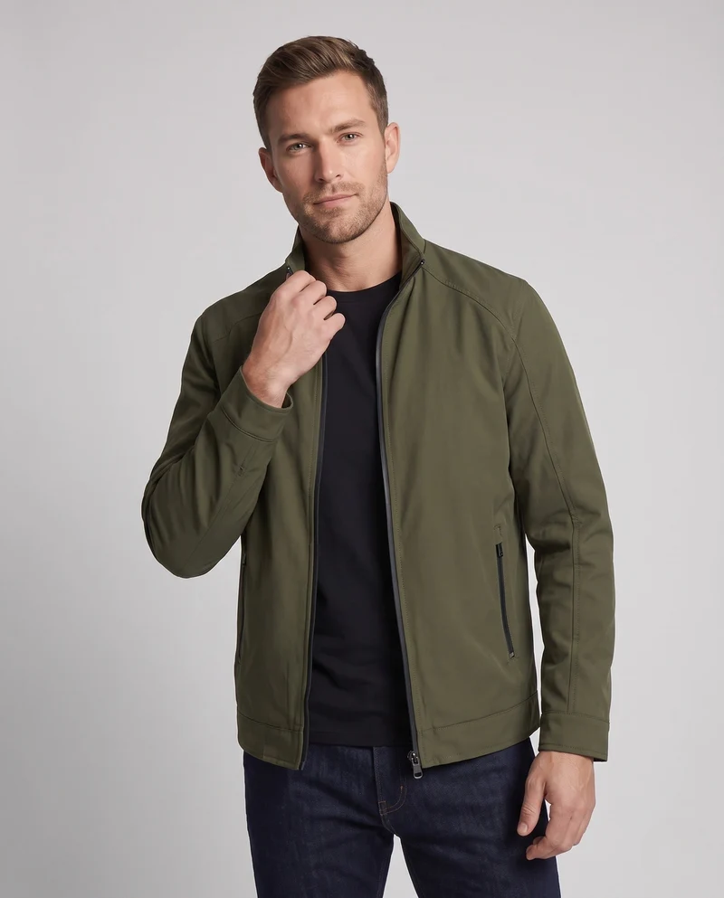 Herren Freizeit Canvas Blouson mit Stehkragen, Reißverschlusstaschen und wärmendem Fleece-Futter Drune