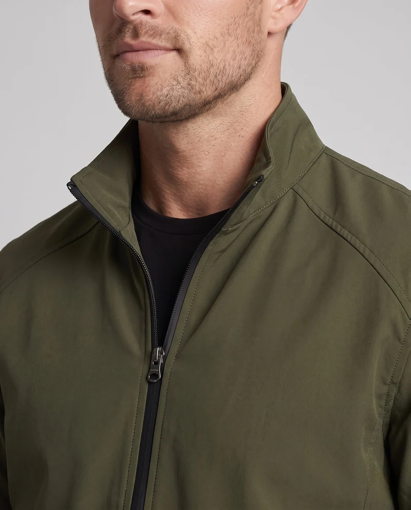 Herren Freizeit Canvas Blouson mit Stehkragen, Reißverschlusstaschen und wärmendem Fleece-Futter Drune
