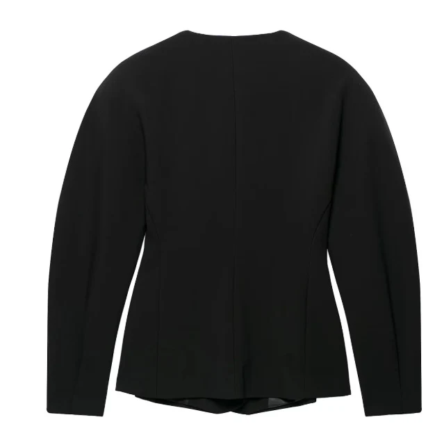 Damen Taillierte Blazerjacke mit asymmetrischer Knopfleiste und Rundhalsausschnitt Drune