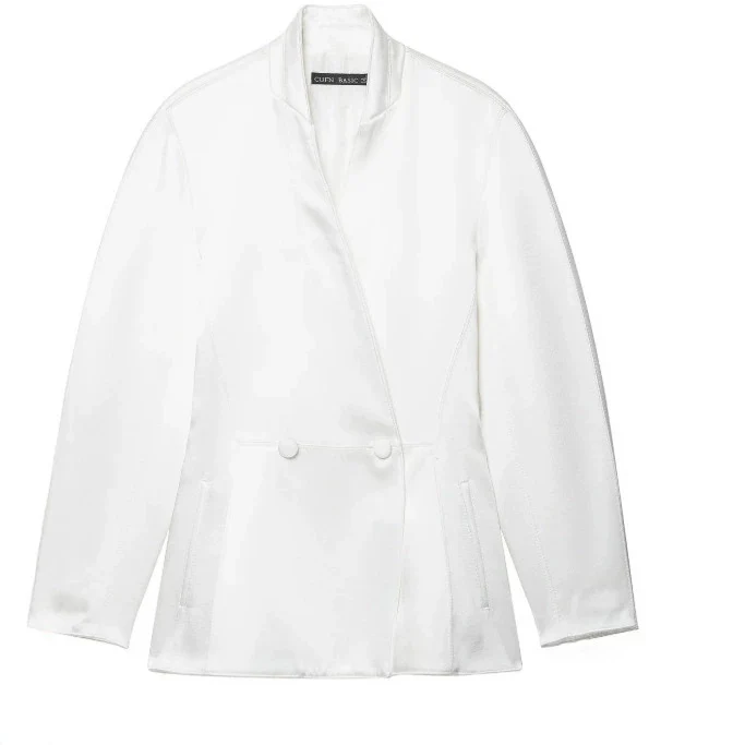 Damen Taillierte Blazerjacke mit asymmetrischer Knopfleiste und Rundhalsausschnitt Drune
