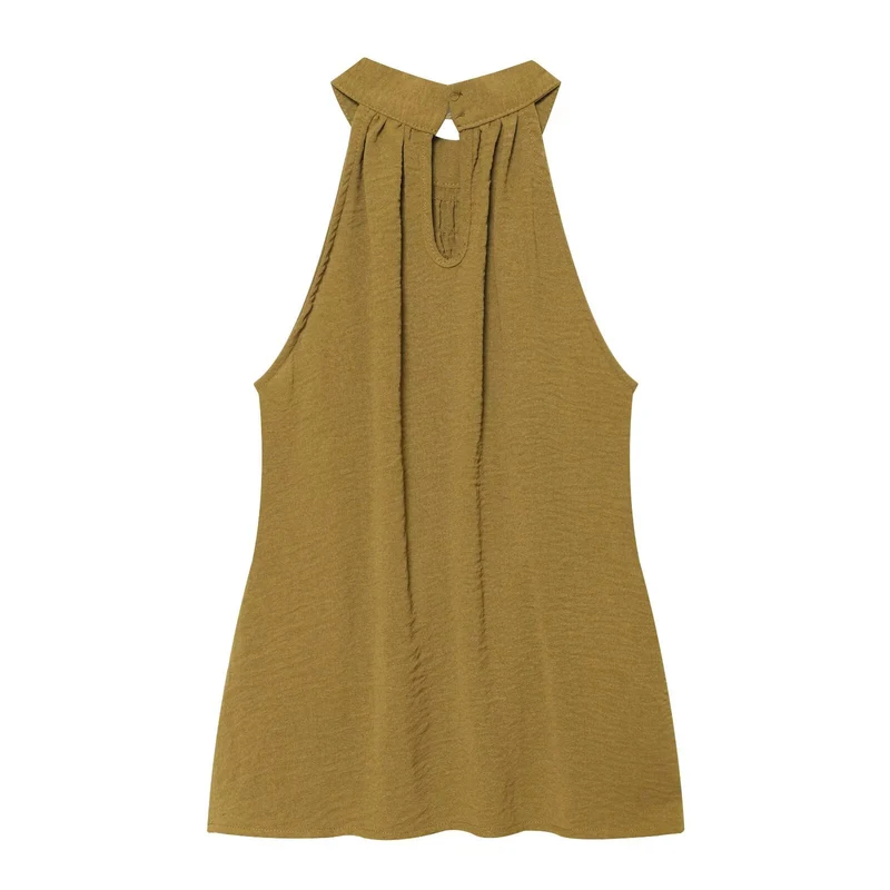 Damen Stufige Wide‑Leg Jersey‑Hose mit hoher Bundpassform und Volantdetails Drune