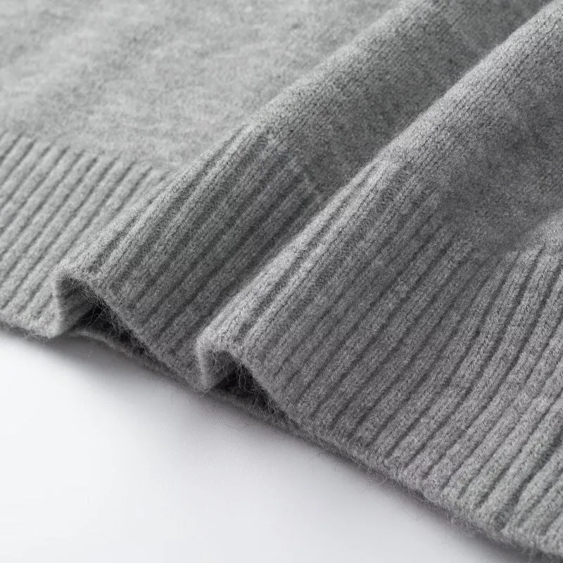 Damen Strickpullover mit Denimkragen und zweiknopf-Poloblende Drune