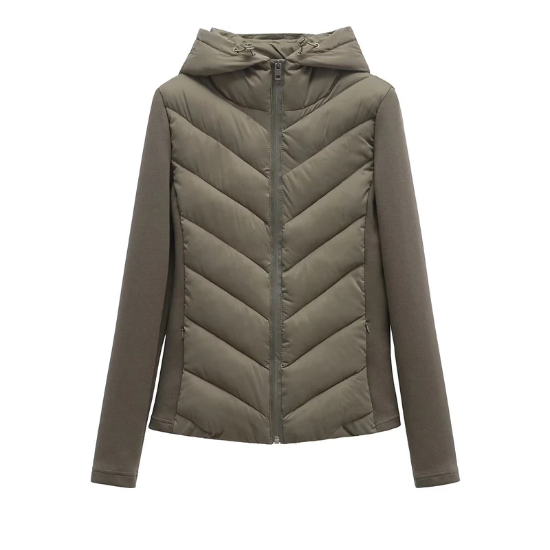 Damen Steppjacke mit Kapuze und Softshell‑Seiteneinsätzen Drune